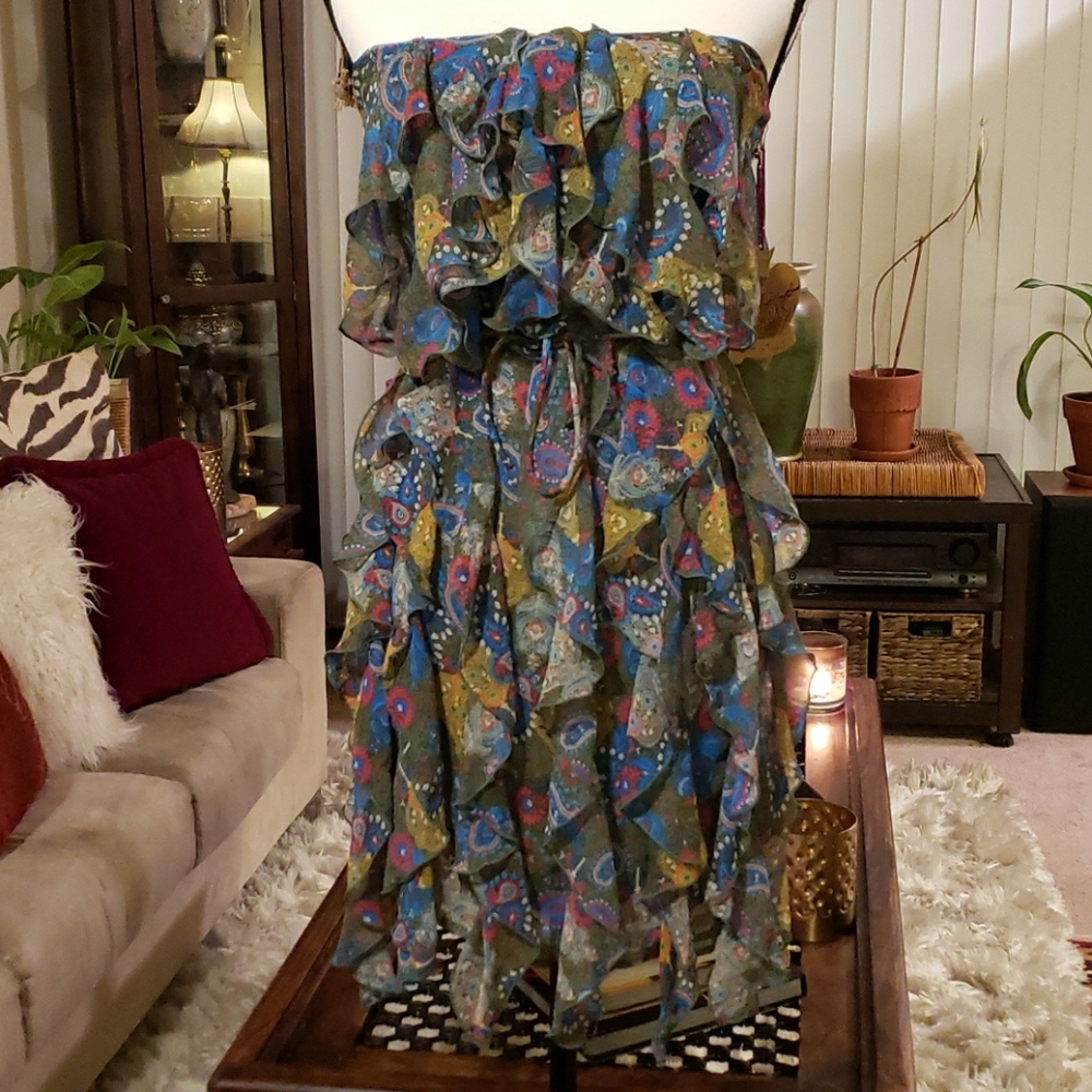 Princess Vera Wang Strapless Chiffon Dress